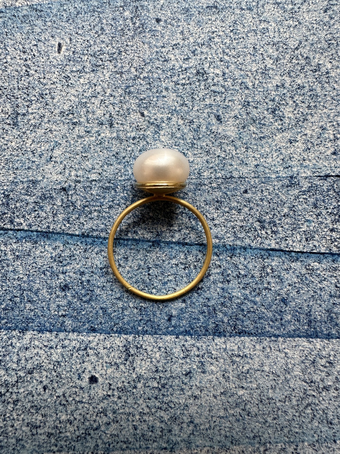 Perlring aus 750er Gold