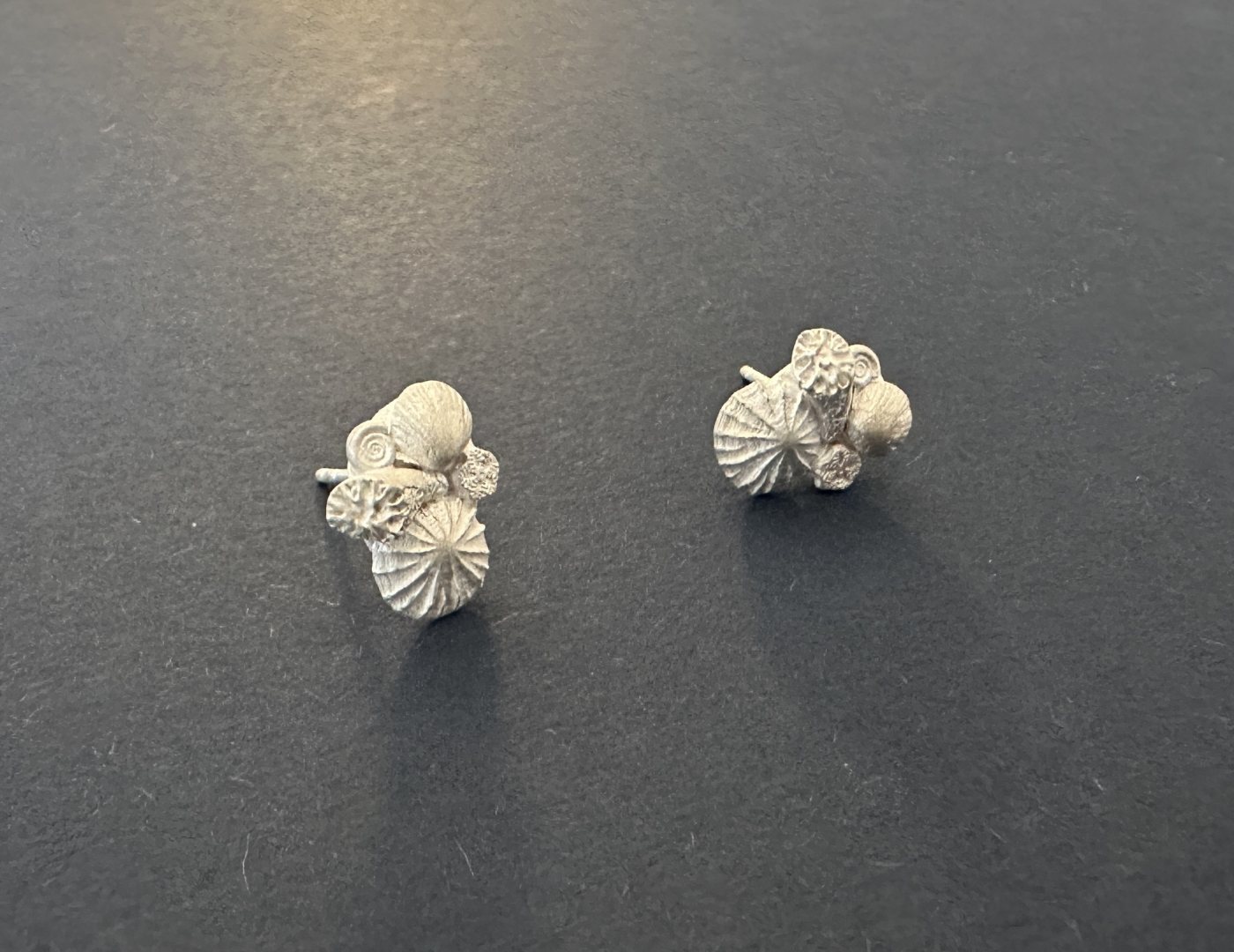 Korallenfossilien Ohrstecker