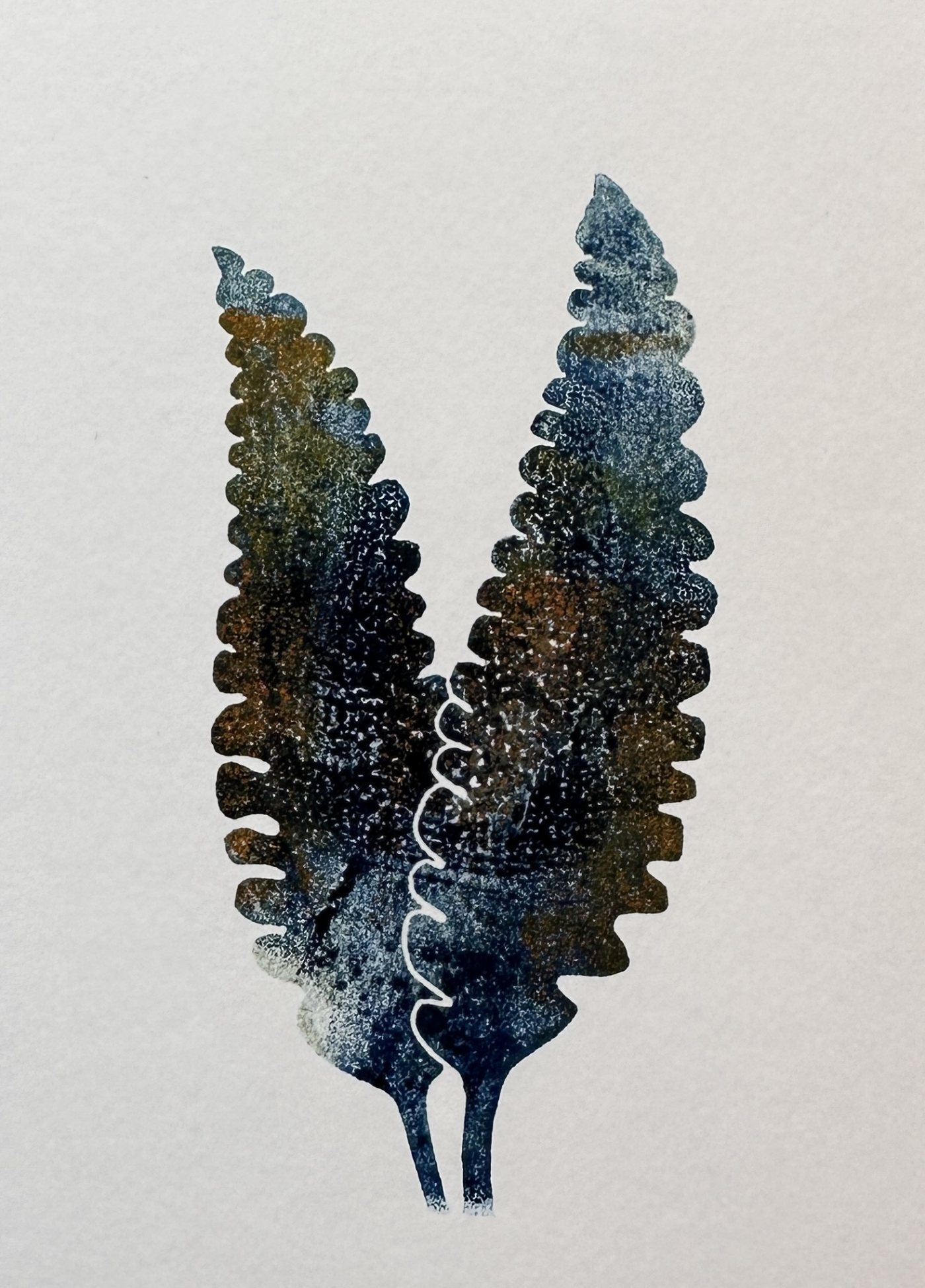 Alge blau und ocker