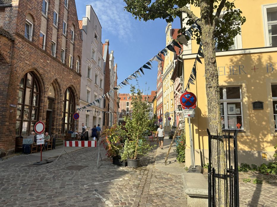 Fährstraße mit Bäumen